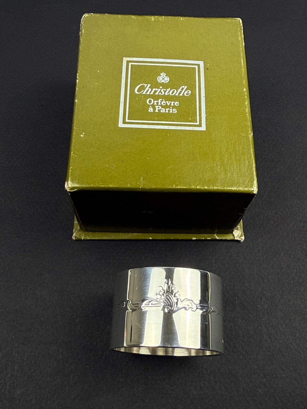 CHRISTOFLE - Rond de serviette en métal argenté - Modèle Marly