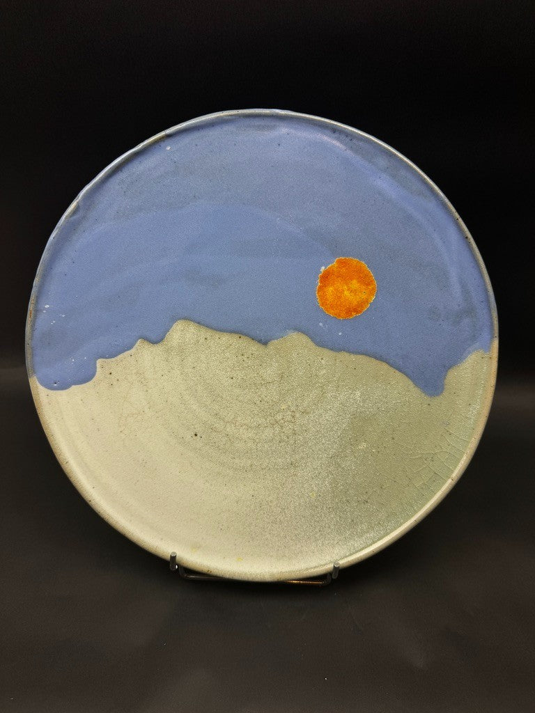 Plat décoratif céramique émaillée style Vallauris, vers 1950-60