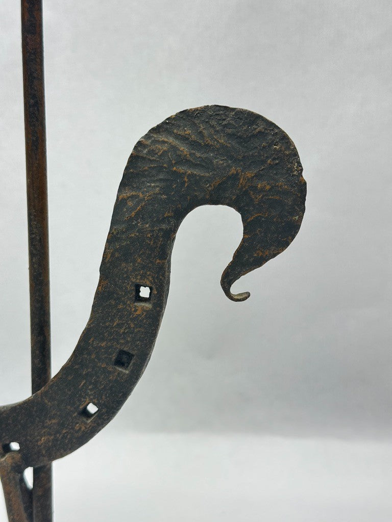 Chandelier coq en fer forgé esprit Marolles Jean Touret vers 1950