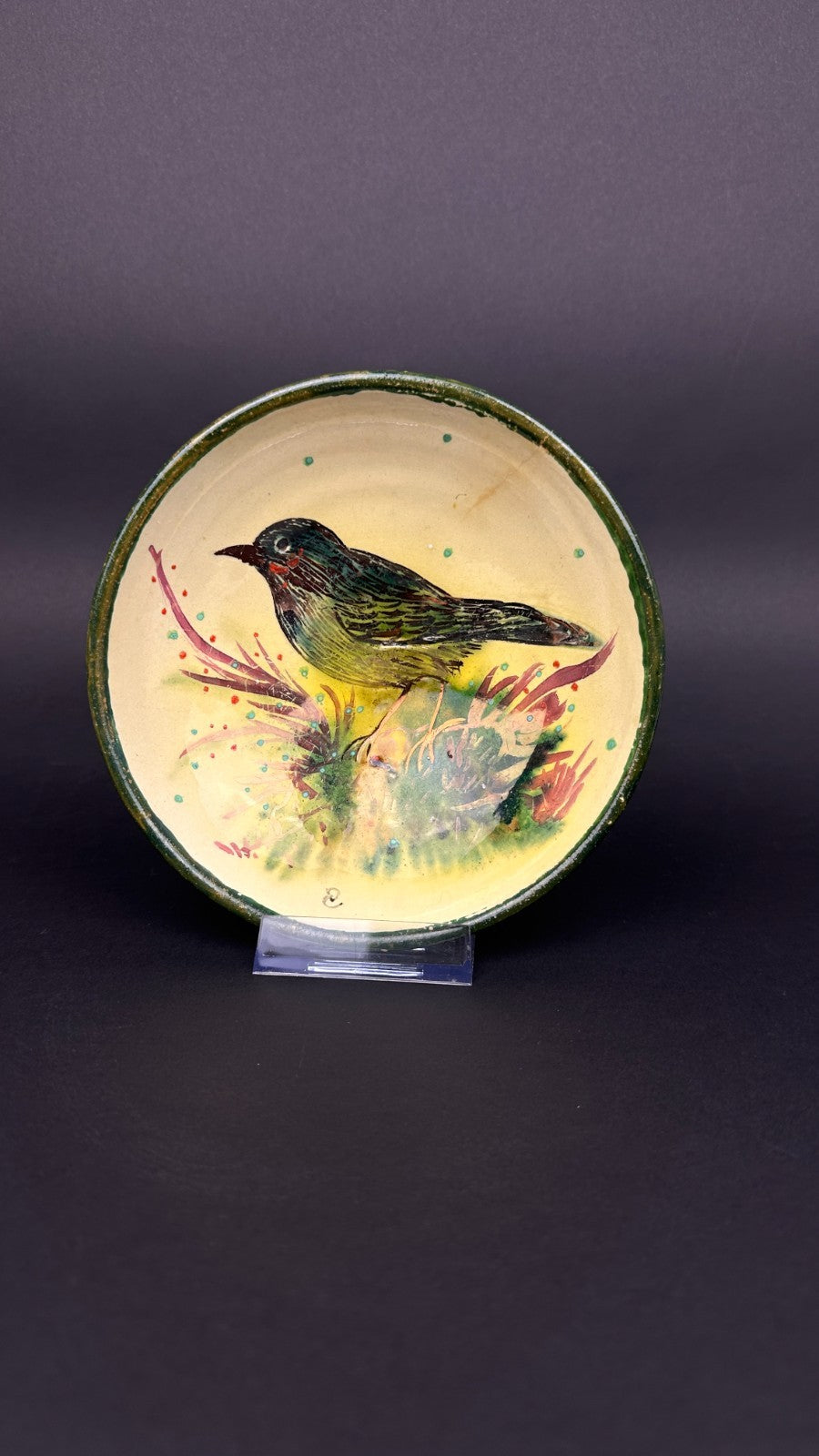 Service de table signé Costa Diaz – faïence catalane à décor d’oiseaux – 1950
