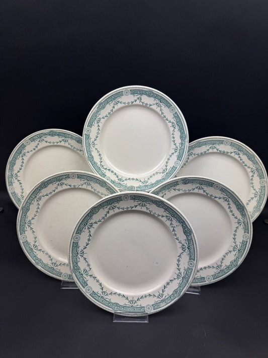 Lot de 6 Assiettes anciennes en faïence Moulin des Loups & Hamage – Provence