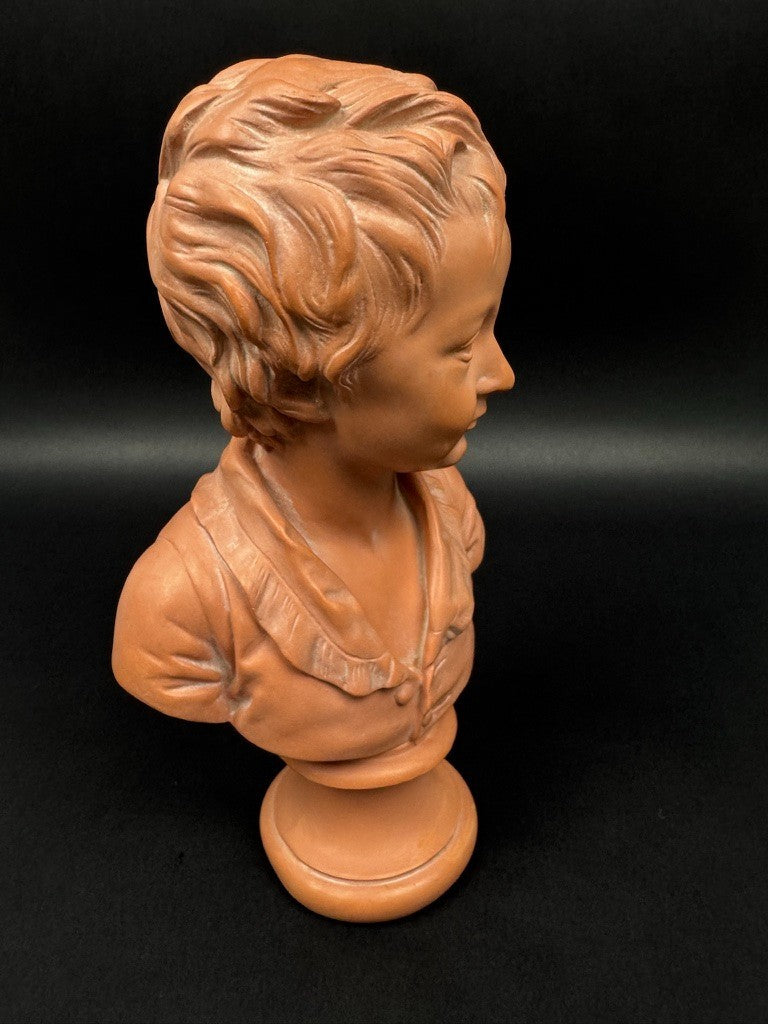 Buste "Alexandre Brongniart enfant" – Résine façon terre cuite, d’après Houdon