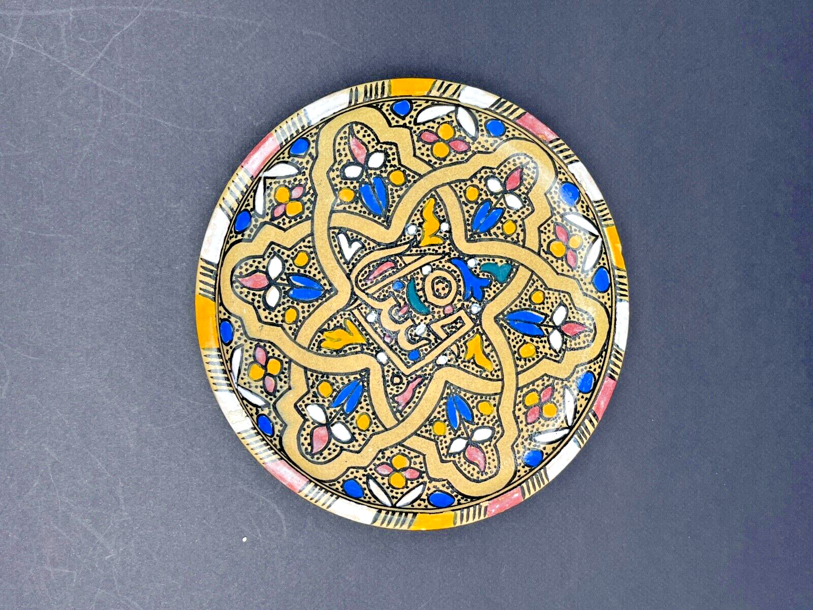 Maroc, Coupe, Assiette Sur Talon En Faïence De Fès Serghini Père N°2