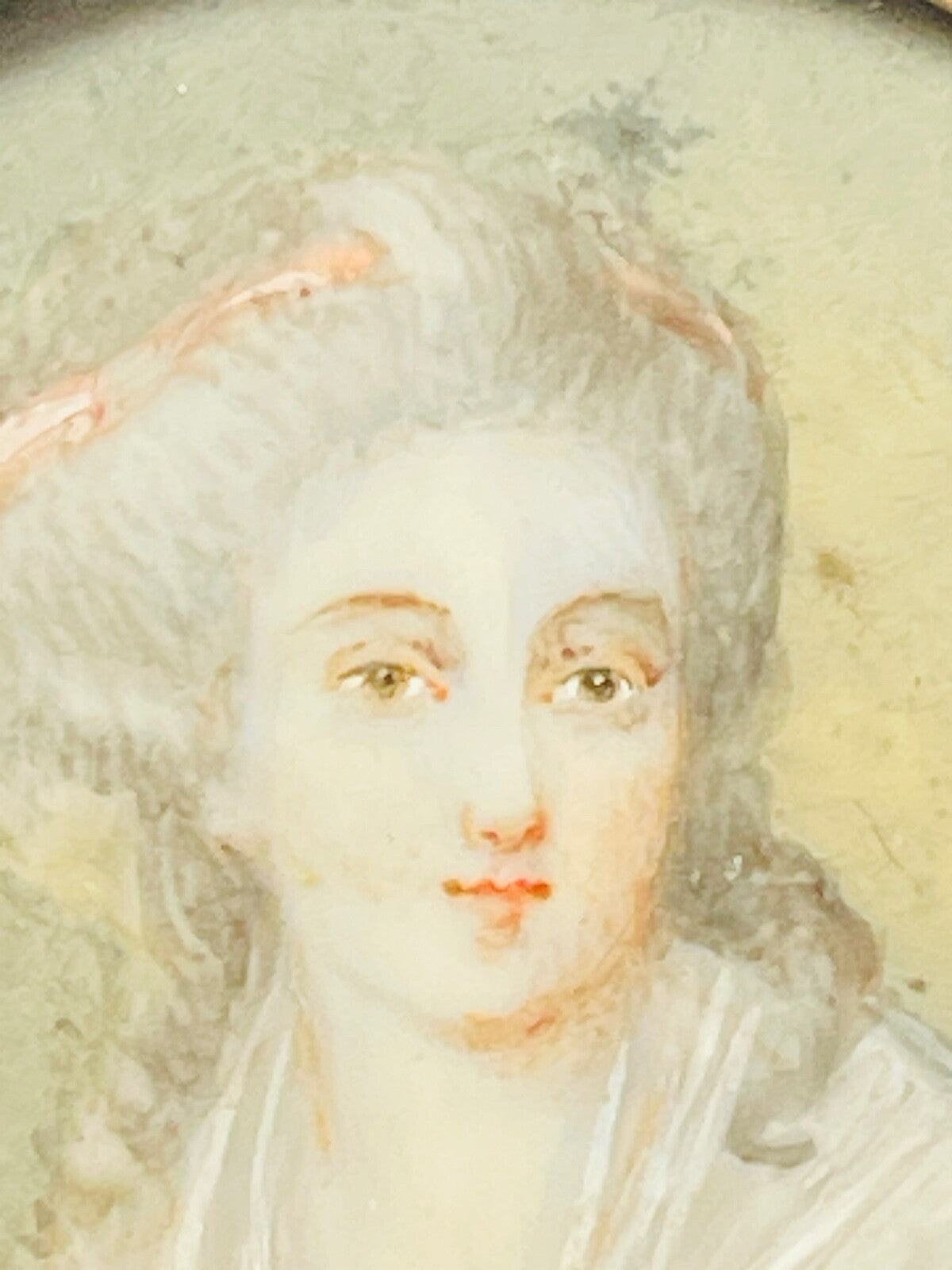 Charmante miniature portrait de Dame de qualité