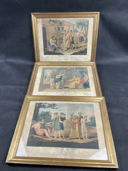 Lot de 3 gravures Histoire Sainte, biblique