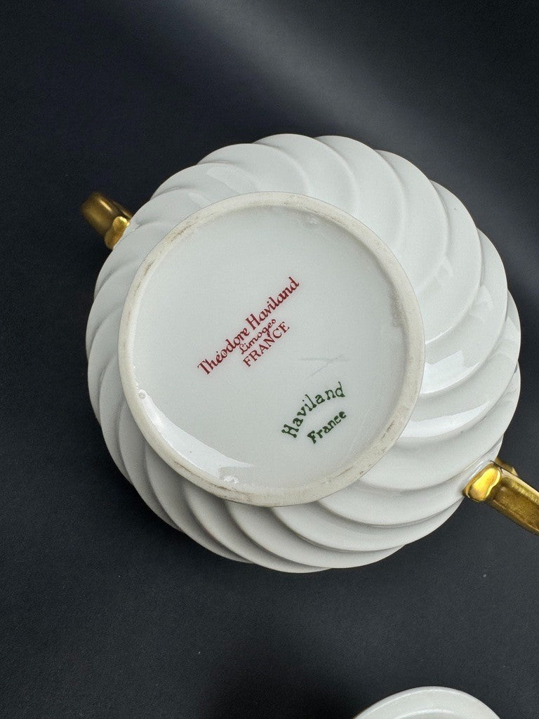 Service à thé en porcelaine blanche "Torsade"  ou "Tors"  Théodore Haviland