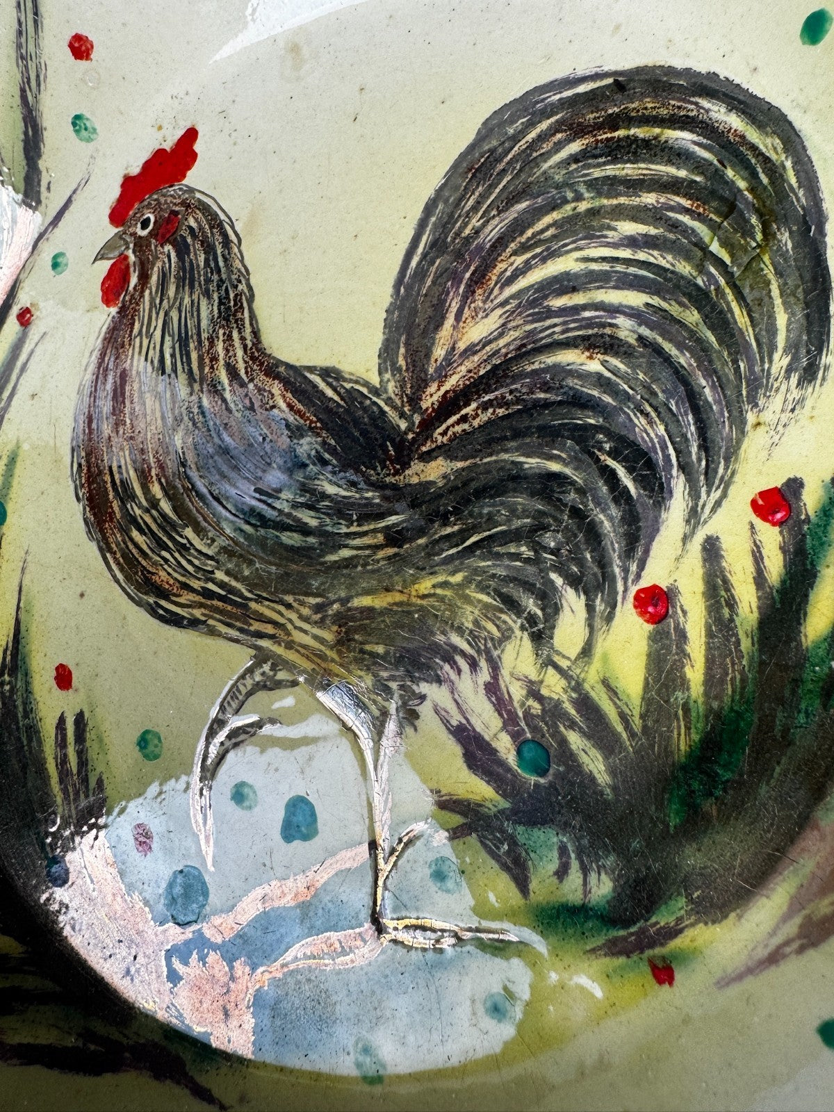 Service de table signé Costa Diaz – faïence catalane à décor d’oiseaux – 1950