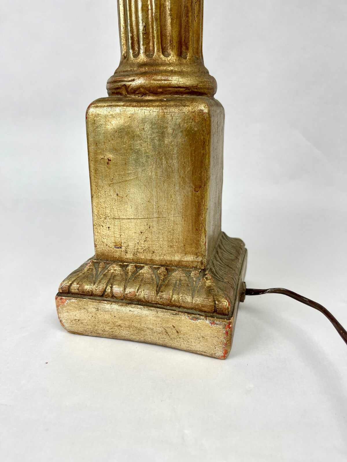 Grand Pied De Lampe En céramique façon bois doré