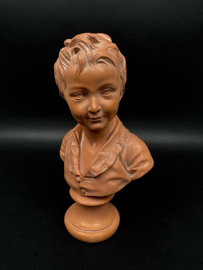 Buste "Alexandre Brongniart enfant" – Résine façon terre cuite, d’après Houdon