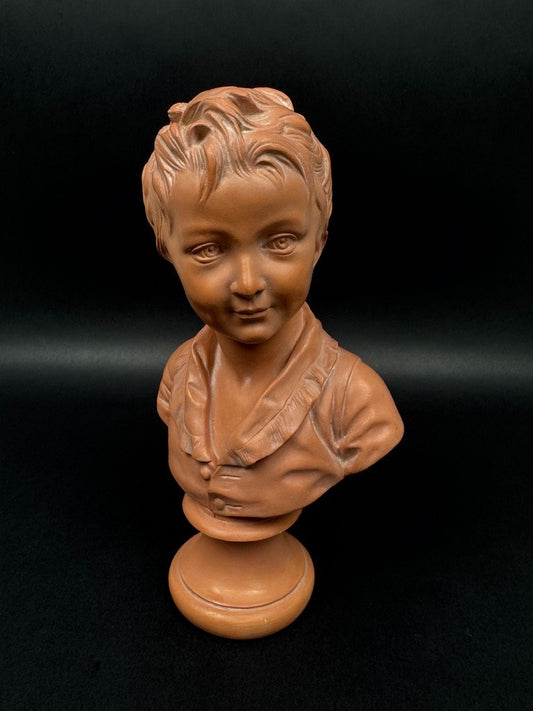 Buste "Alexandre Brongniart enfant" – Résine façon terre cuite, d’après Houdon