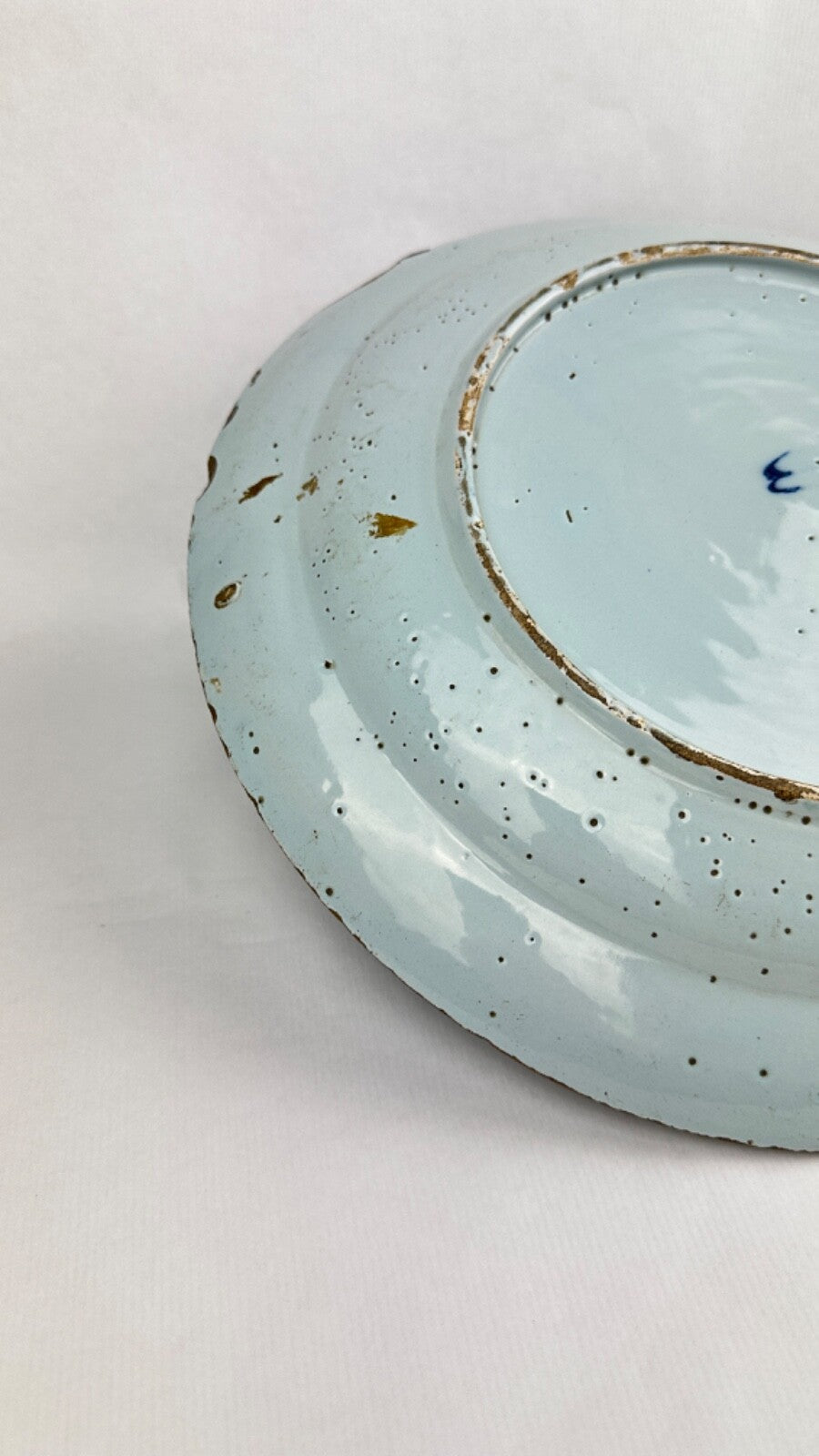Grand Plat en faience 18ème  de Delft 35 cm