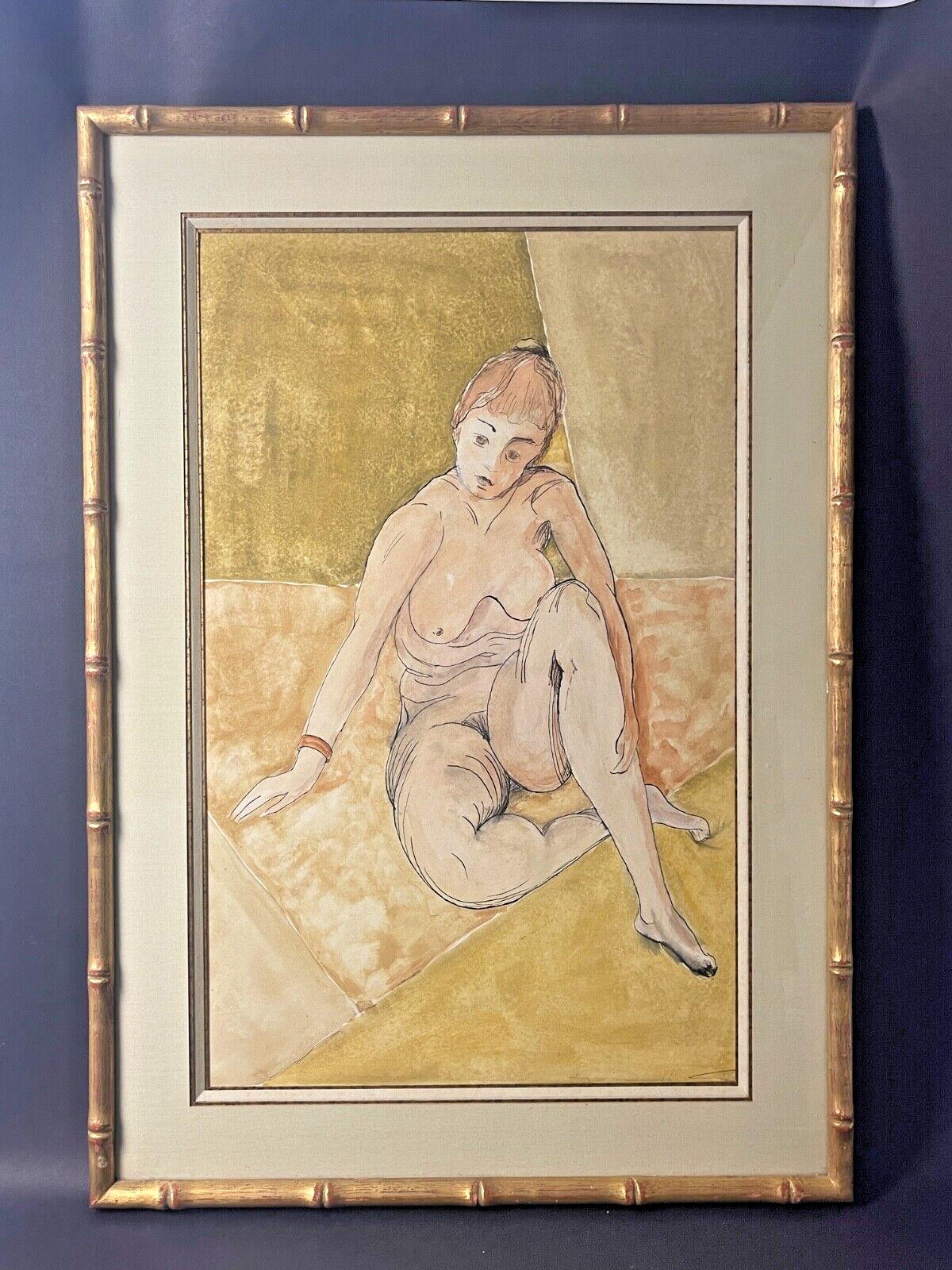 Encre Et Aquarelle, Nu Féminin, signé 1/1 années 40 ?