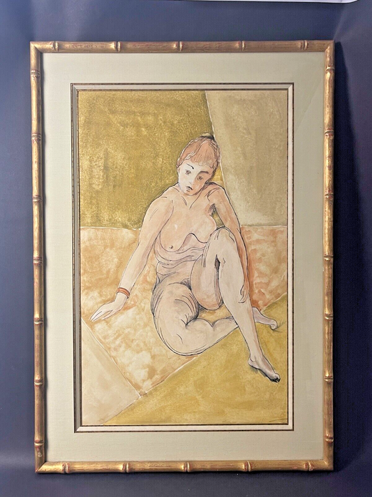 Encre Et Aquarelle, Nu Féminin, signé 1/1 années 40 ?
