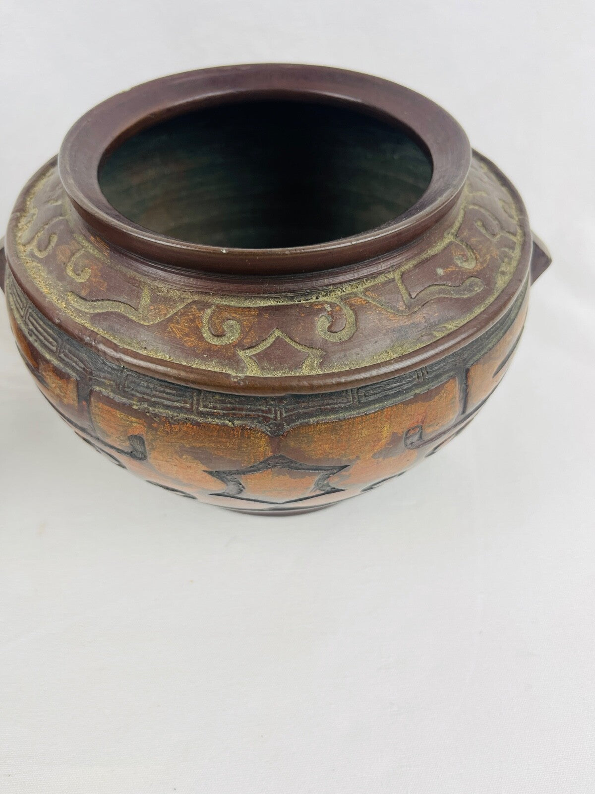 Paire de pots, vases en bronze, Chine 1900