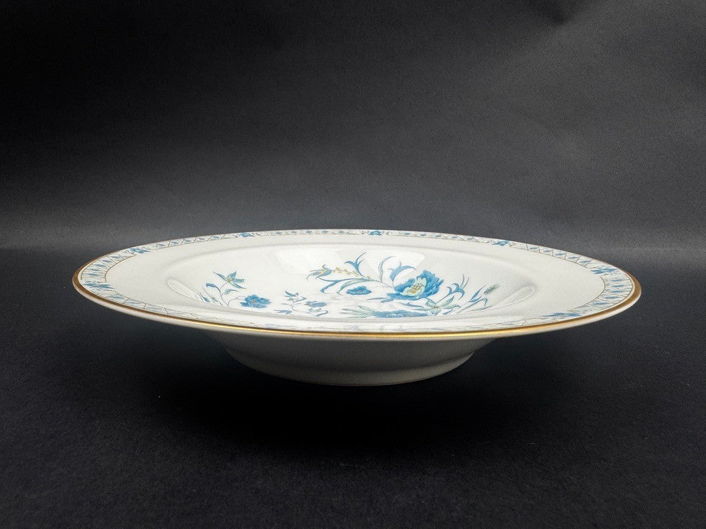 Suite de 6 assiettes à soupe Haviland Limoges Nankin décor bleu et or