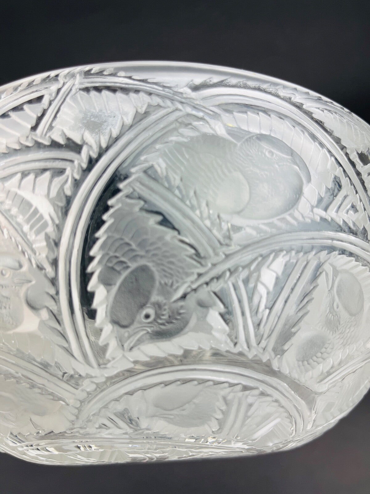 Coupe En Cristal Lalique Modèle Pinsons
