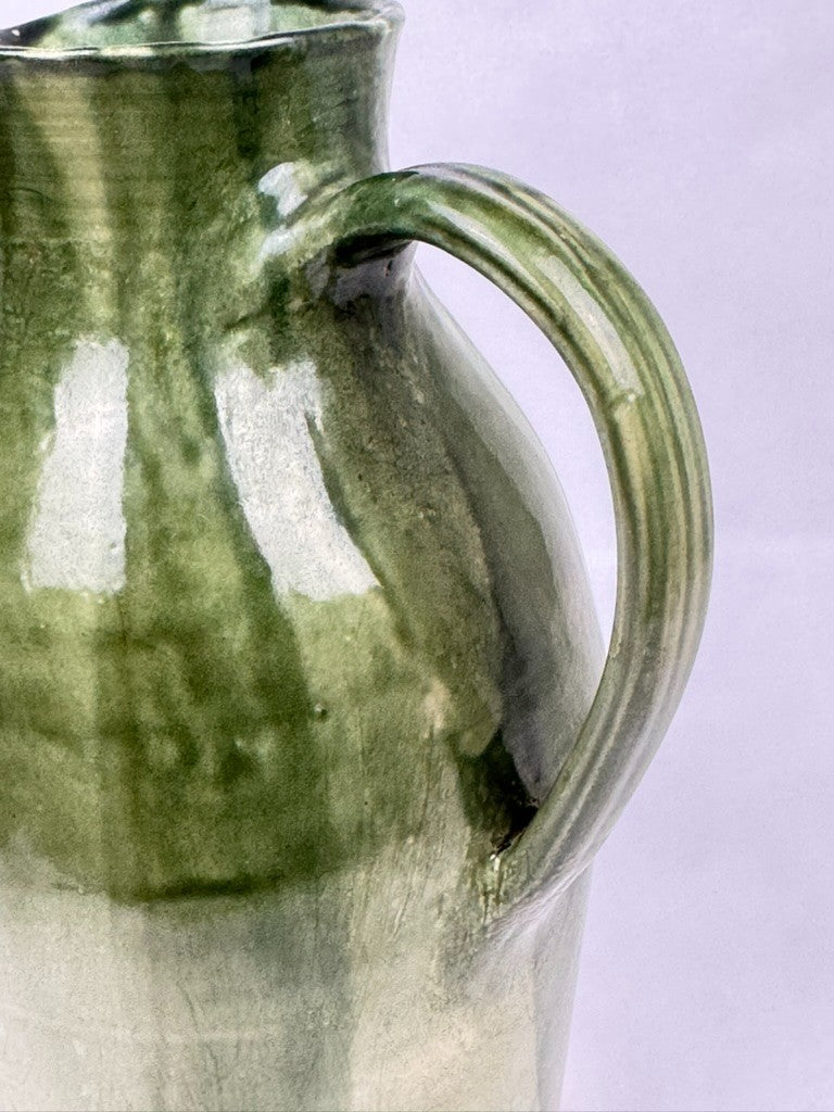 grand broc en céramique émaillé vert Maryvonne Zollinger