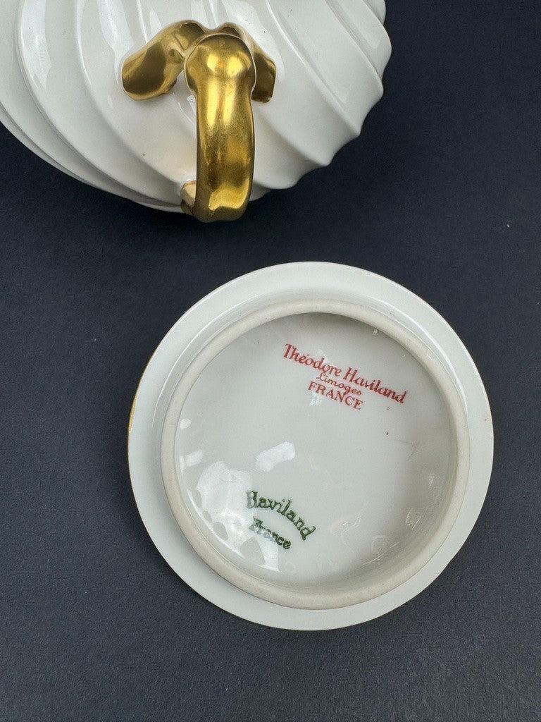 Service à thé en porcelaine blanche "Torsade"  ou "Tors"  Théodore Haviland