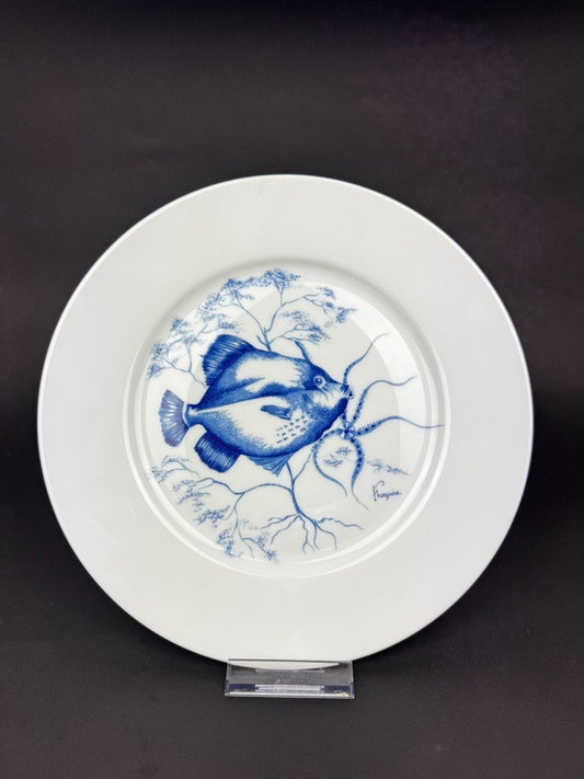 Service de 6 assiettes plates à Poissons stylisés – Jammet Seignolles