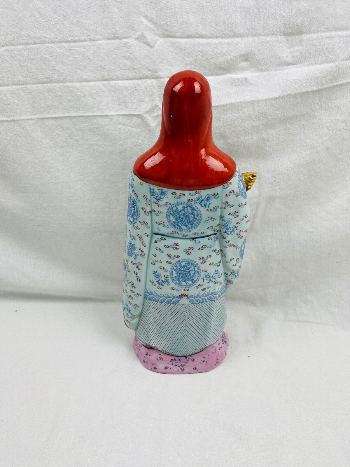 Grande figurine en porcelaine Lu Xing, Étoile du bonheur, Astre de la prospérité