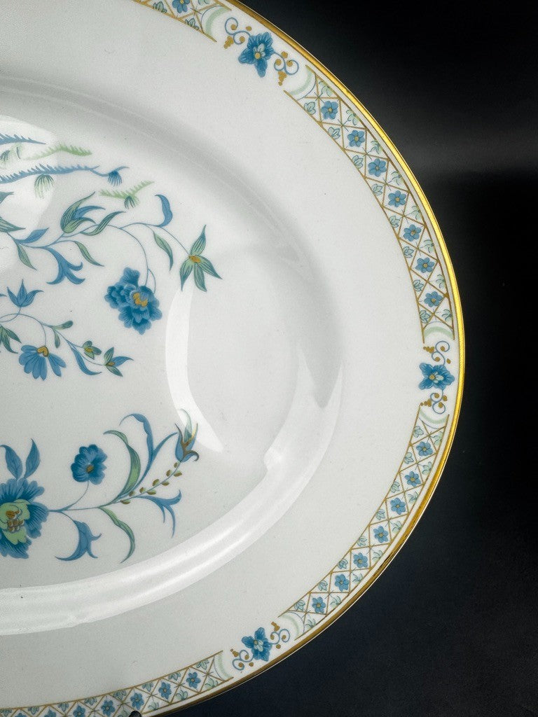Grand plat à viande Haviland Limoges Nankin décor bleu et or