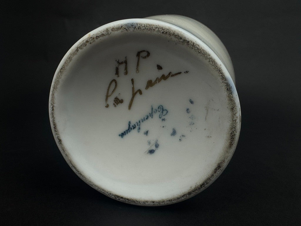 Vase en porcelaine de Copenhague, décor hivernal peint à la main, vers 1900-1920