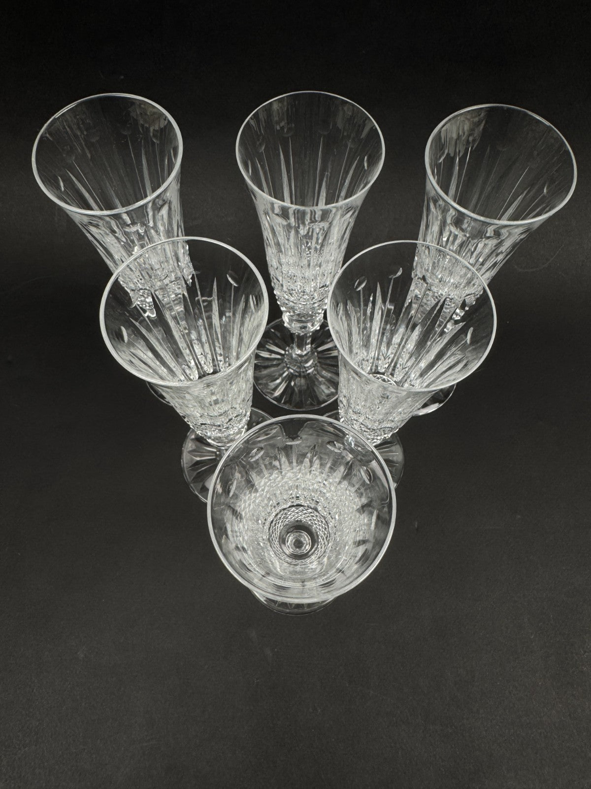 Série de 6 flûtes à champagne en cristal Saint-Louis – Modèle Tommy – Parfait ét