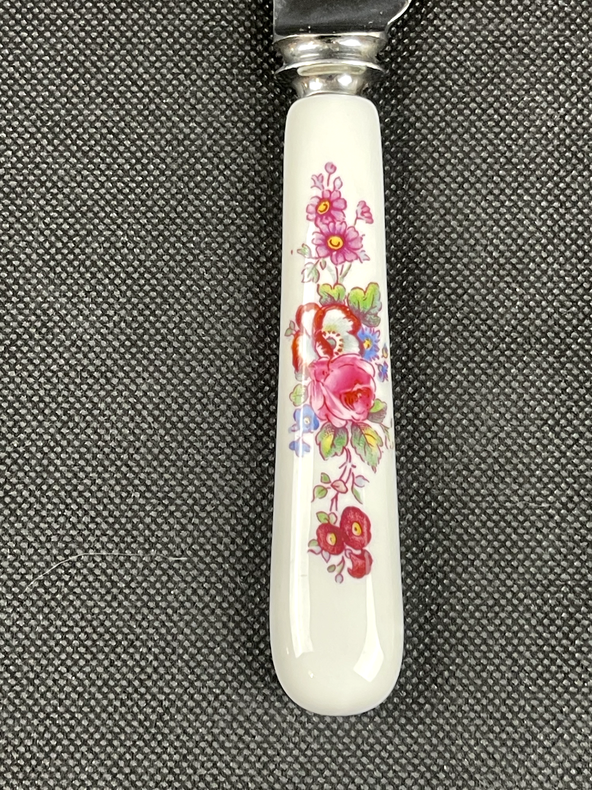 Couteau à pain manche porcelaine anglaise Royal Crown Derby