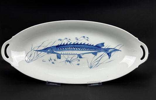 Plat à poisson en porcelaine de Limoges – Jammet-Seignolles, décor "Françoise",