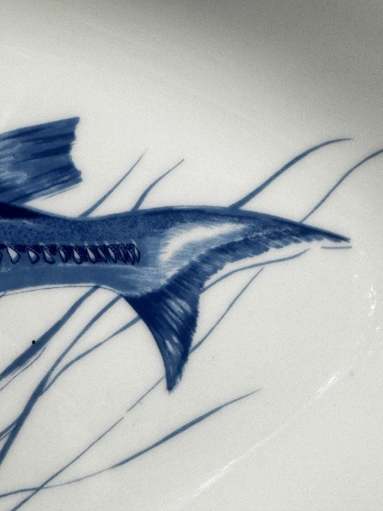 Plat à poisson en porcelaine de Limoges – Jammet-Seignolles, décor "Françoise",