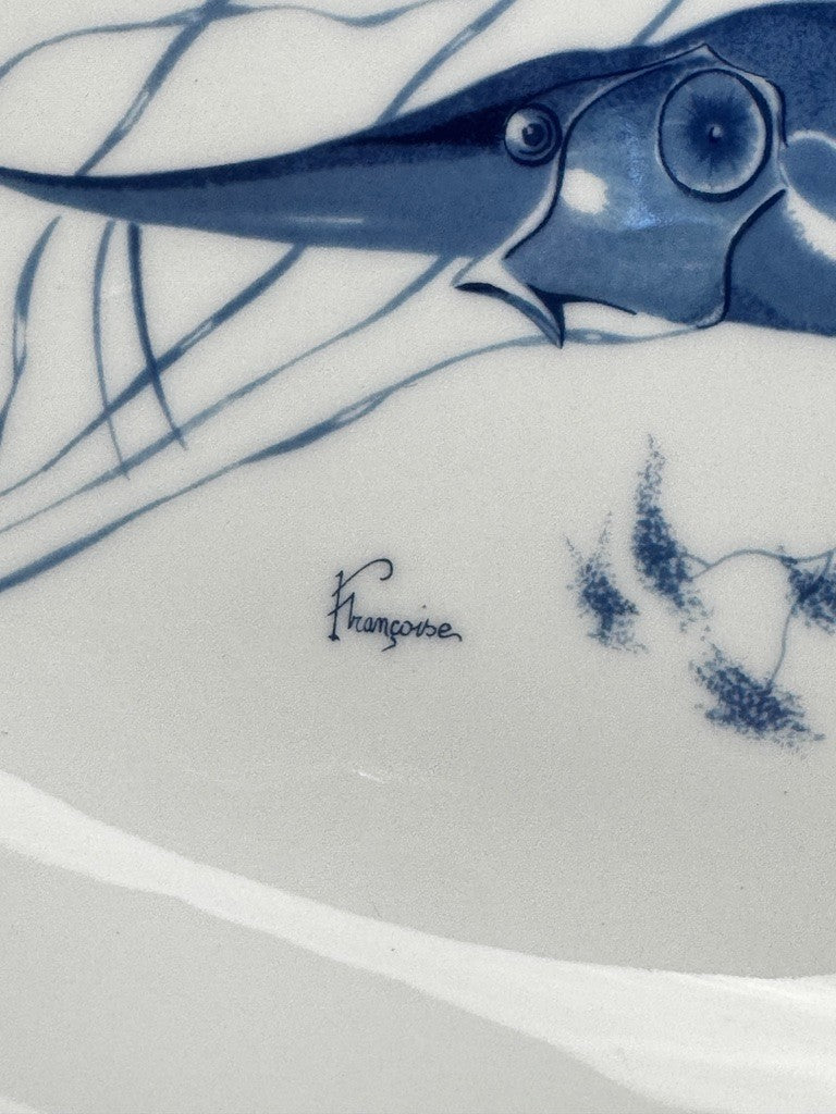 Plat à poisson en porcelaine de Limoges – Jammet-Seignolles, décor "Françoise",