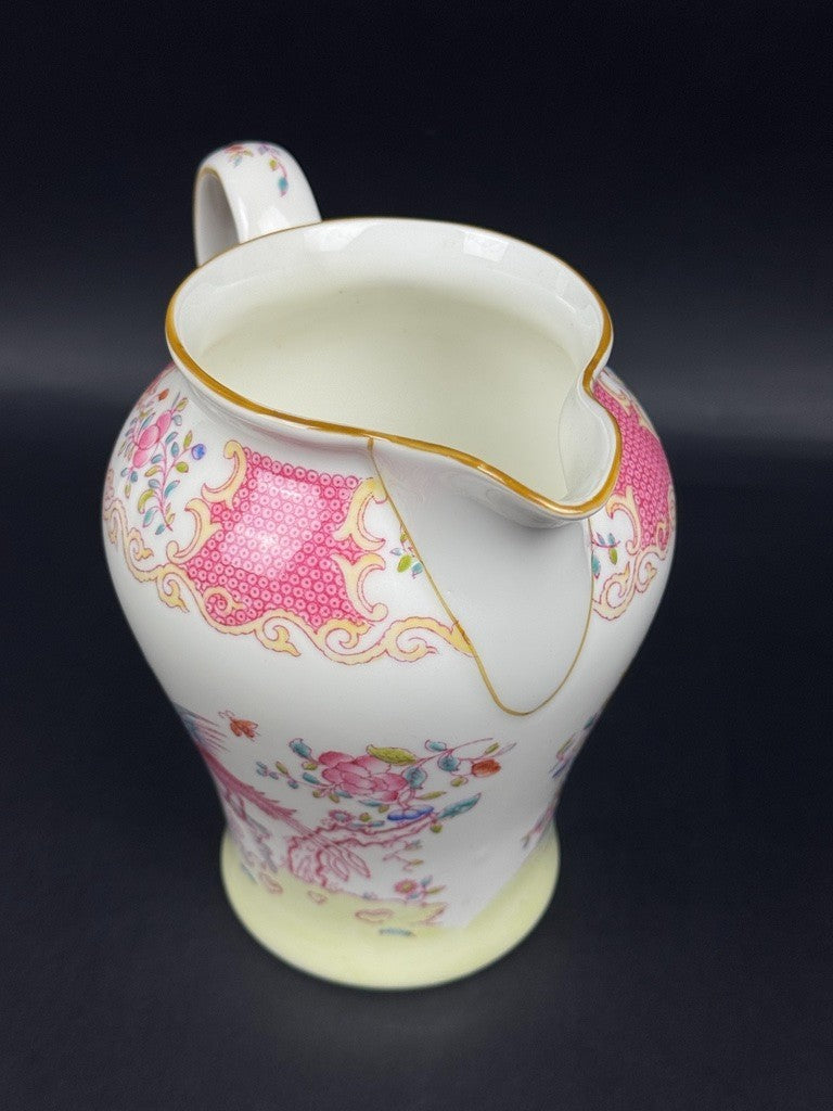 pichet en porcelaine fine Minton modèle Pink Cockatrice 15,5 cm