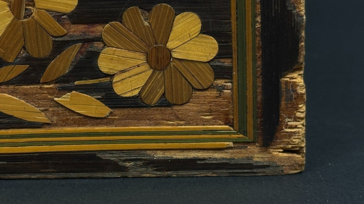 Coffret boîte à couture en marqueterie de paille Fin XVIIIème début XIXème