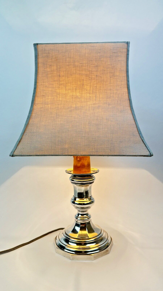 Pied De Lampe En Bronze Argenté, Pique-cierge
