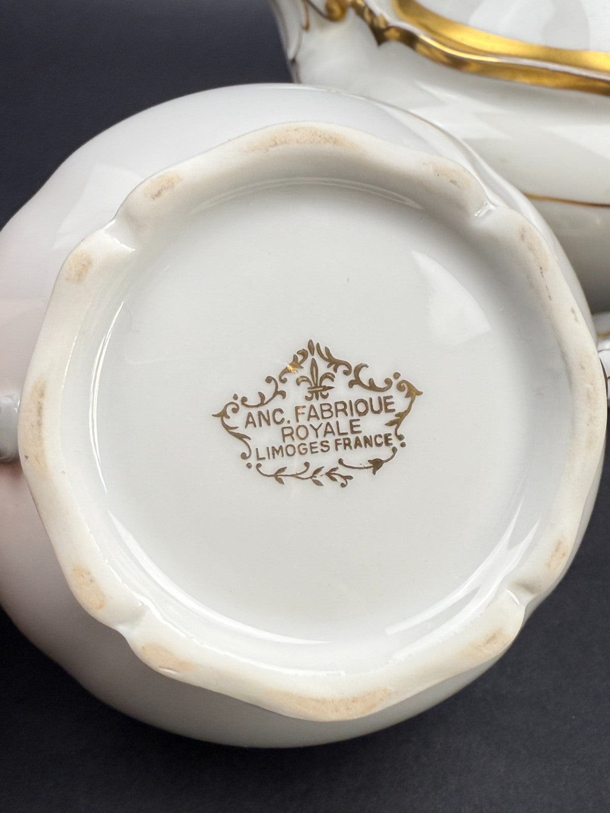 Service à thé individuel – Ancienne Fabrique Royale de Limoges Rehauts d’or fin