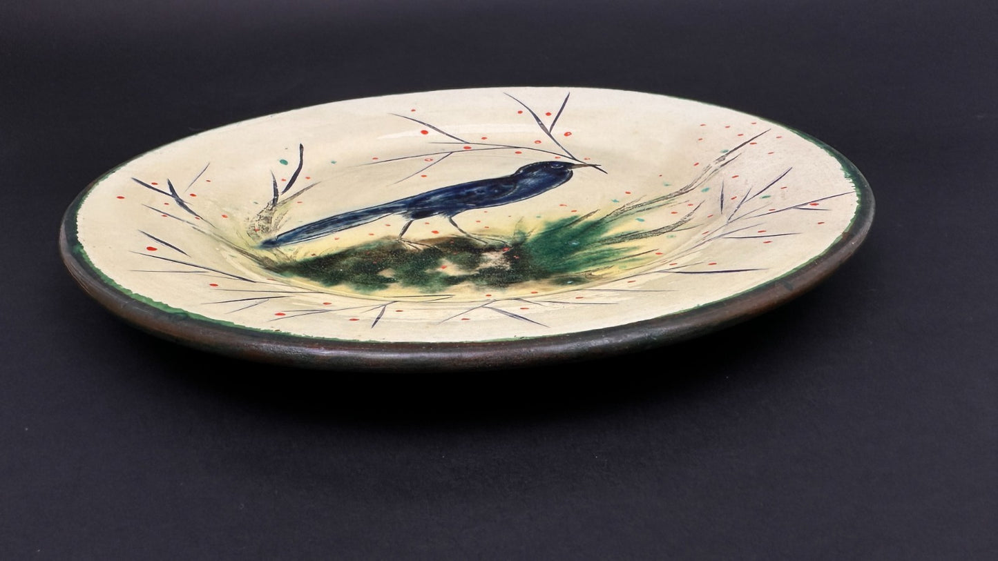 Service de table signé Costa Diaz – faïence catalane à décor d’oiseaux – 1950
