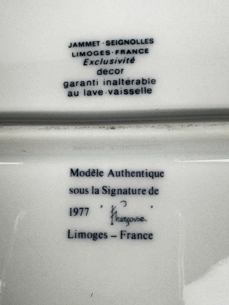 Plat à poisson en porcelaine de Limoges – Jammet-Seignolles, décor "Françoise",