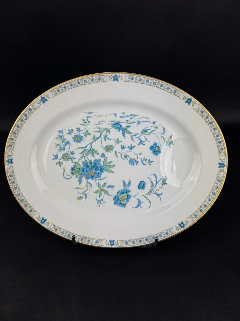 Grand plat à viande Haviland Limoges Nankin décor bleu et or