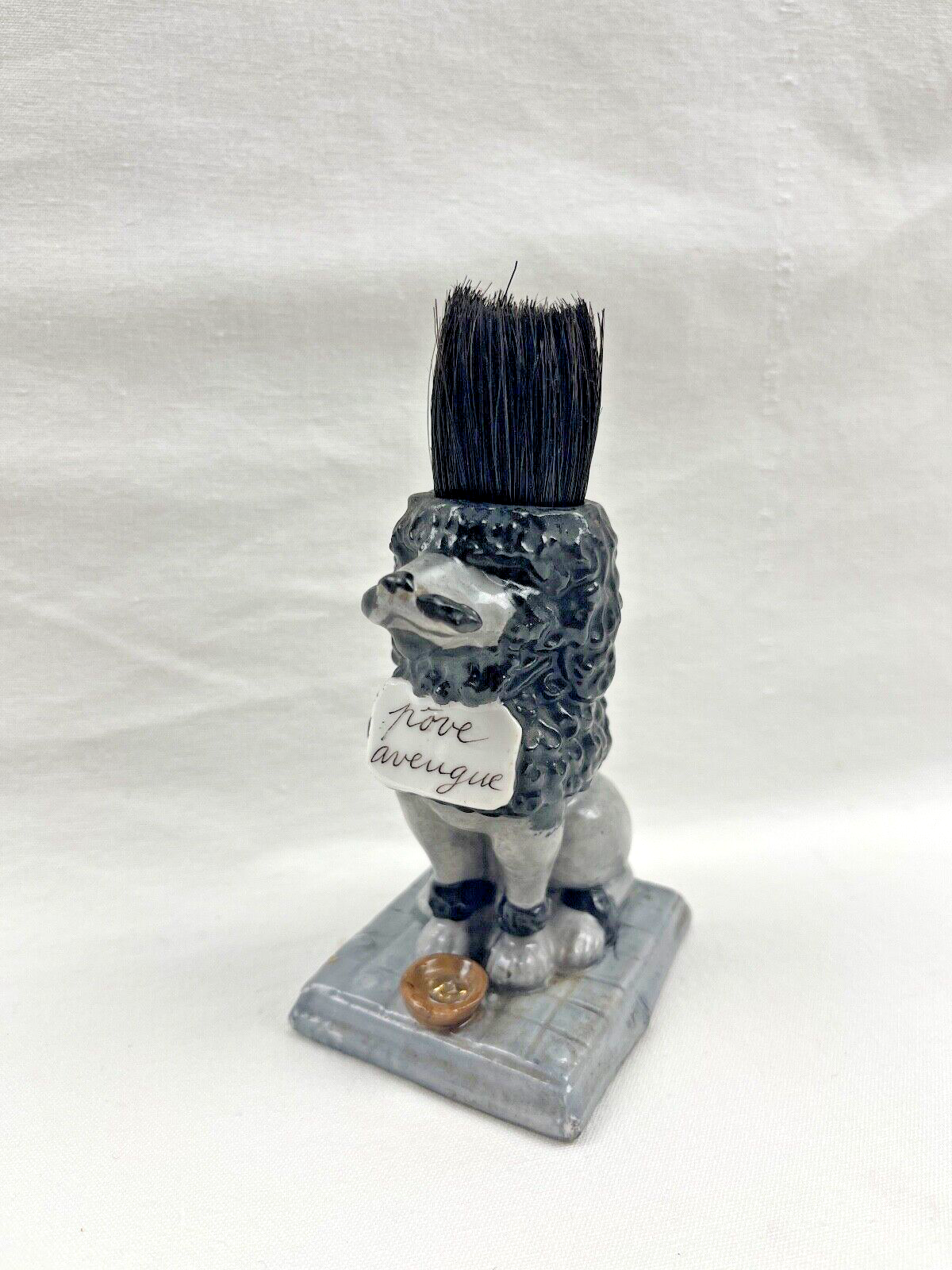Essuie-plume en porcelaine, figurine de chien