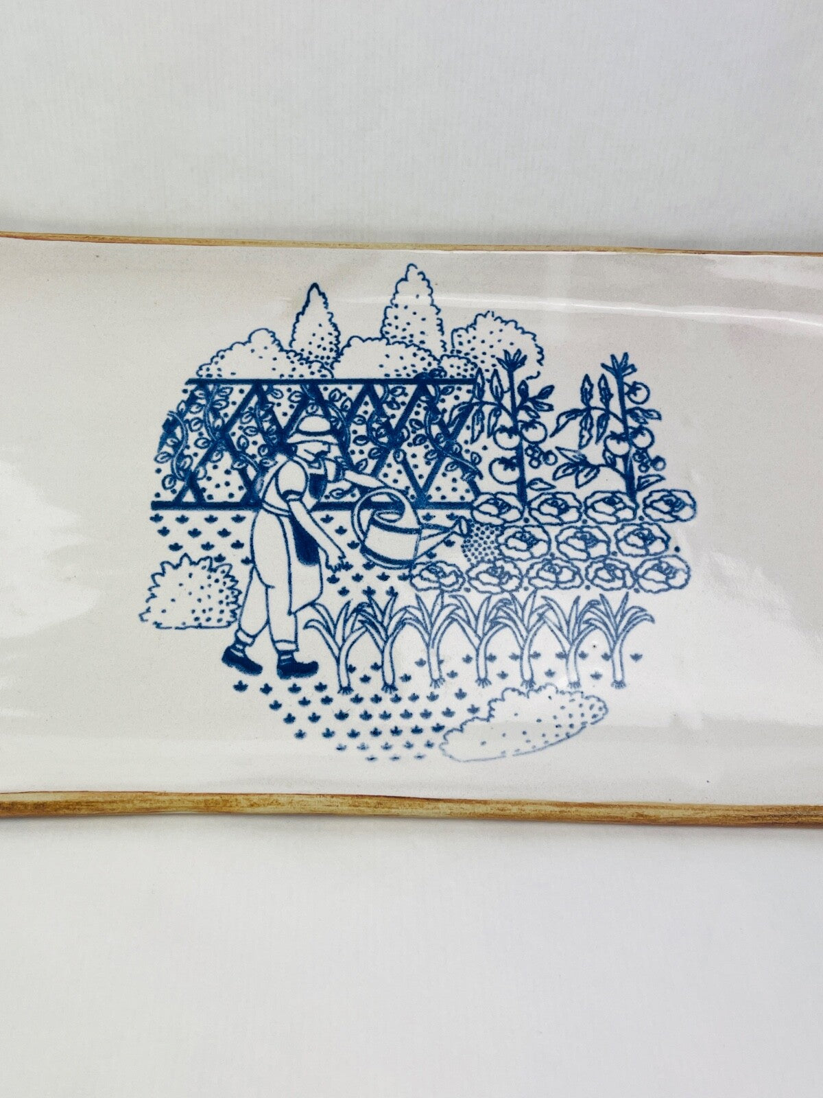 Plat à cake Poterie de la Colombe, circa 1970