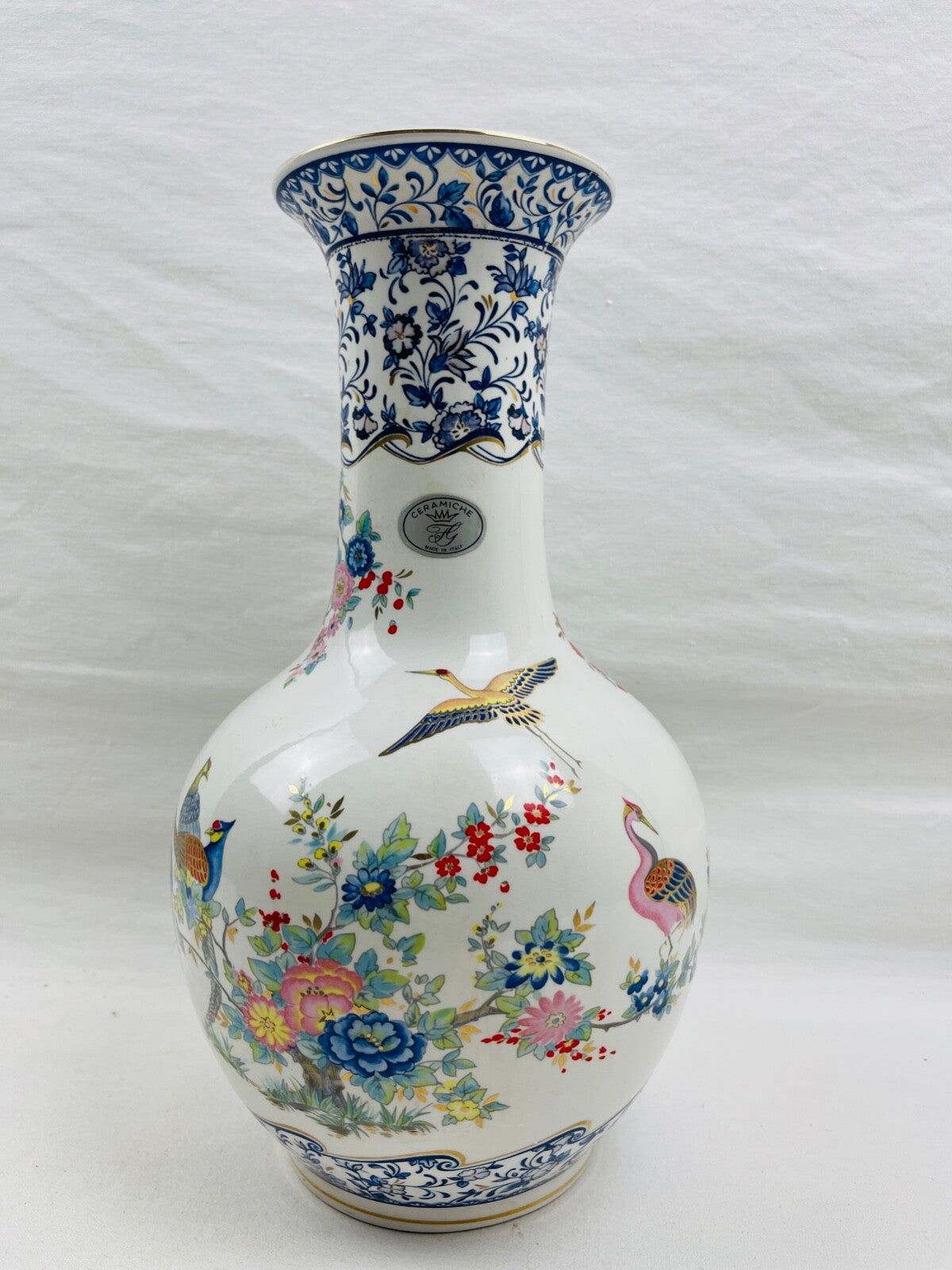 Grand vase en porcelaine italienne FG Francesco Guarino