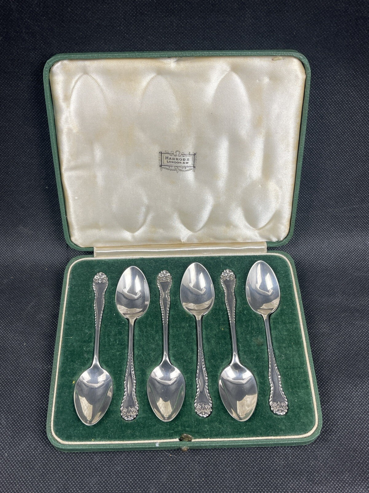 Harrods Suite de six petites cuillères en argent massif Londres 1935