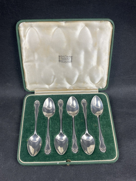 Harrods Suite de six petites cuillères en argent massif Londres 1935