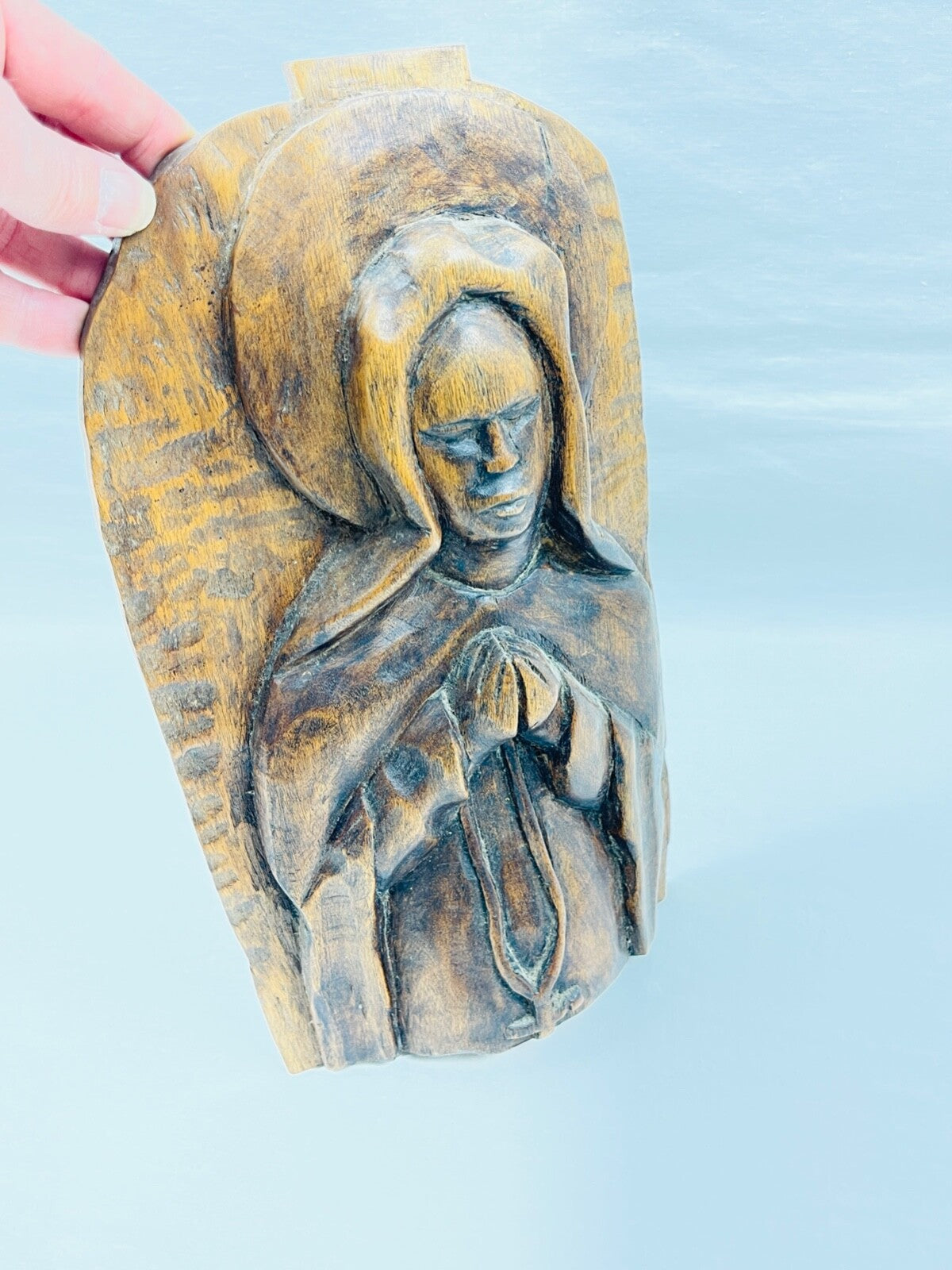 Icone en bois Vierge en prière