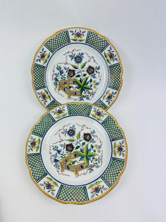 Lot de 2 assiettes à dessert Sarreguemines  modèle Montmorency