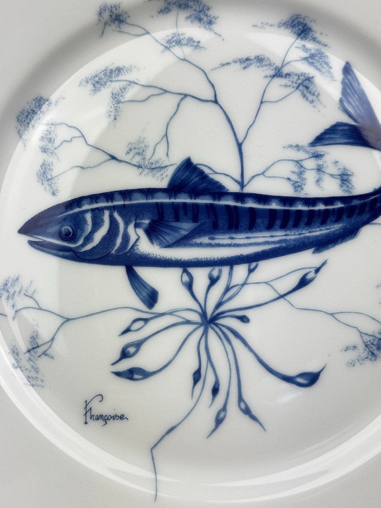 Service de 6 assiettes plates à Poissons stylisés – Jammet Seignolles
