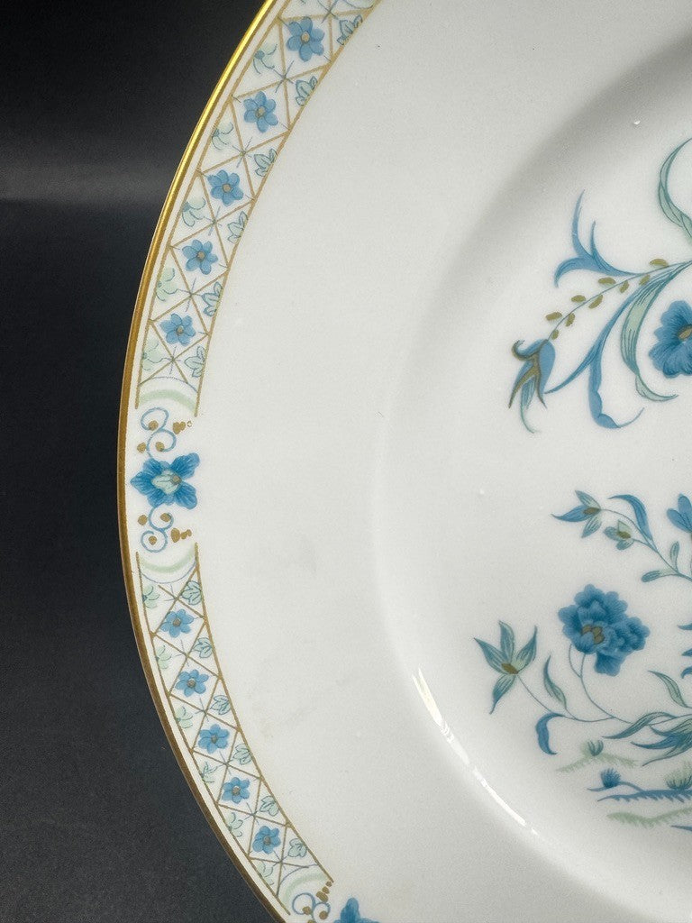 Suite de 6 assiettes à dessert Haviland Limoges Nankin décor bleu et or