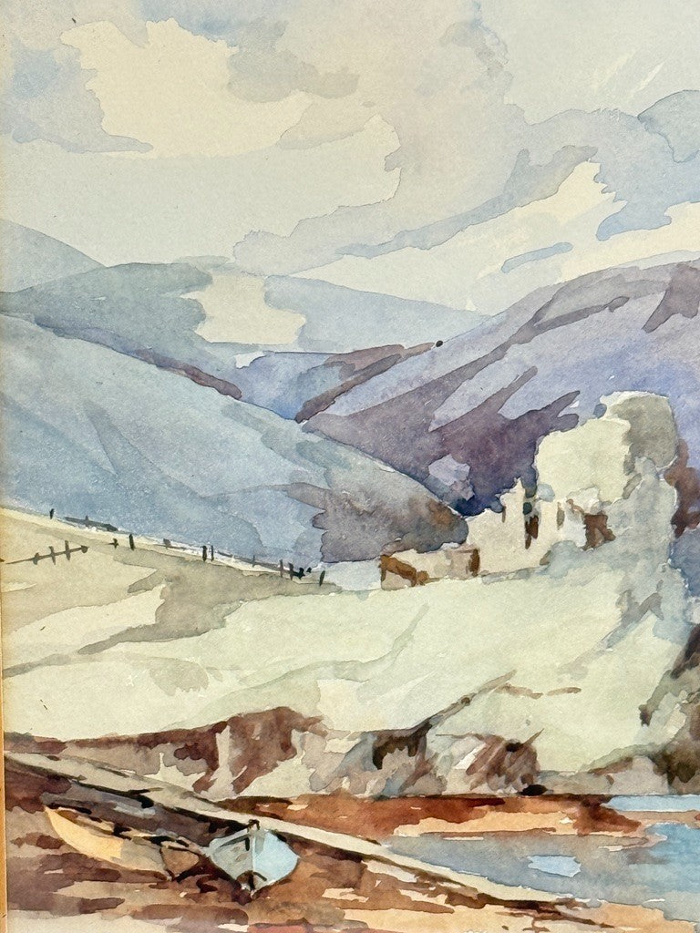 Maurice Marchant, chateau de Ardvreck, Highlands écosse, aquarelle