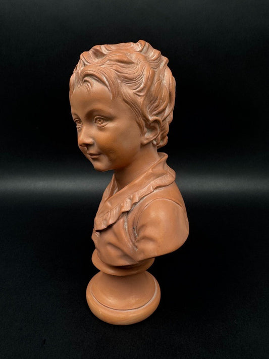Buste "Alexandre Brongniart enfant" – Résine façon terre cuite, d’après Houdon