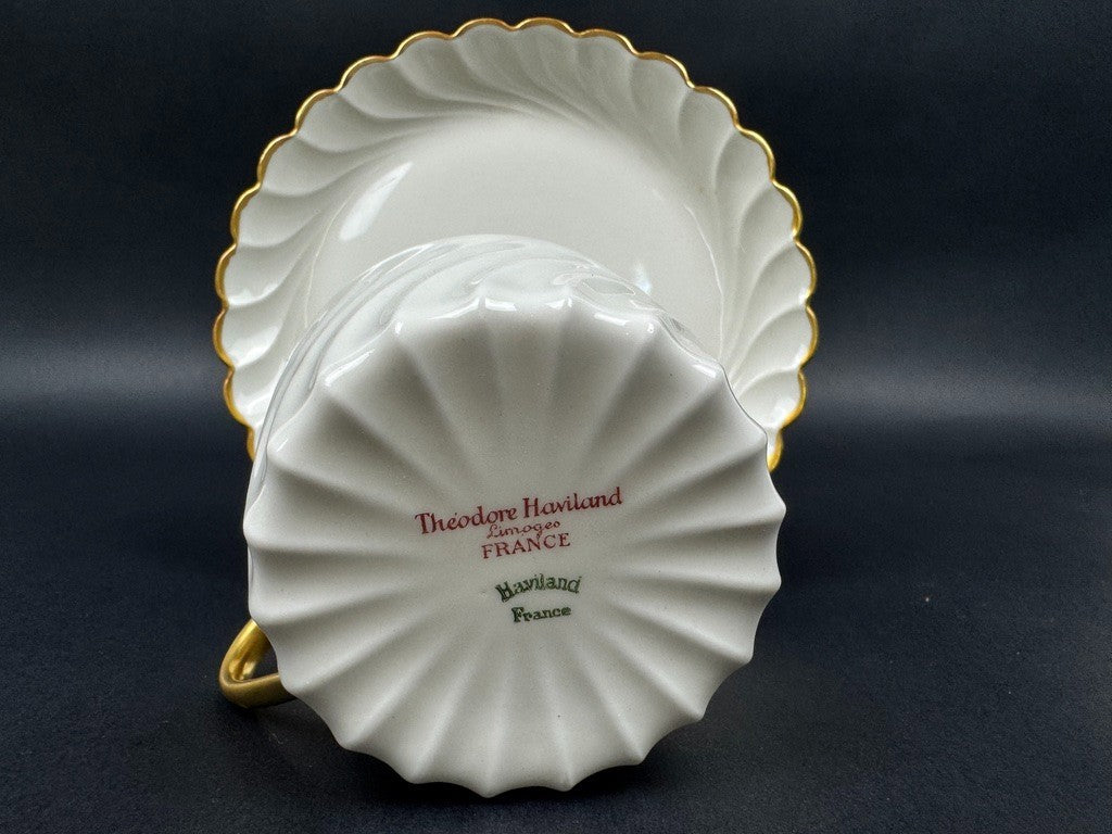 Service à thé en porcelaine blanche "Torsade"  ou "Tors"  Théodore Haviland